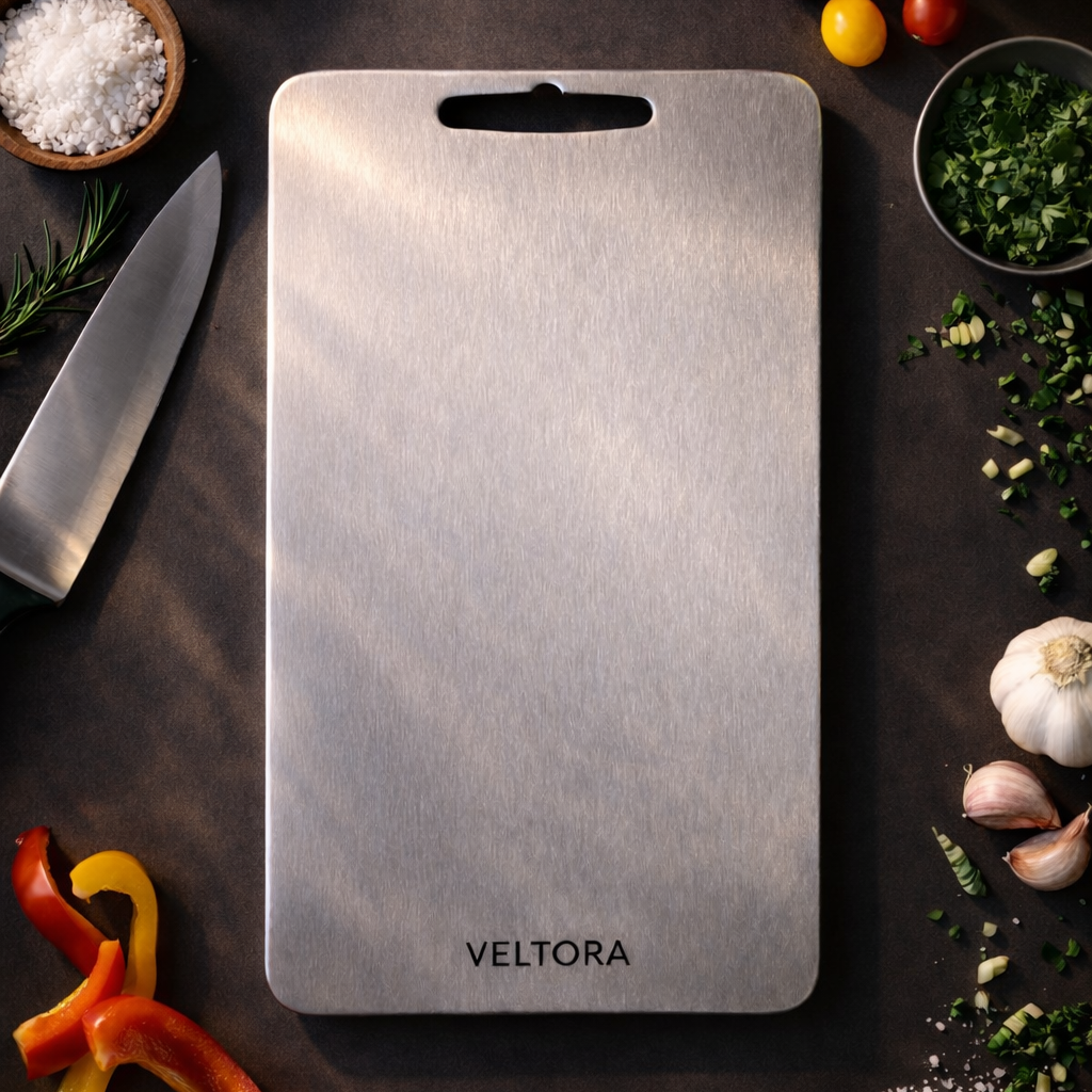 VELTORA® - Planche à découper en titane pur certifié